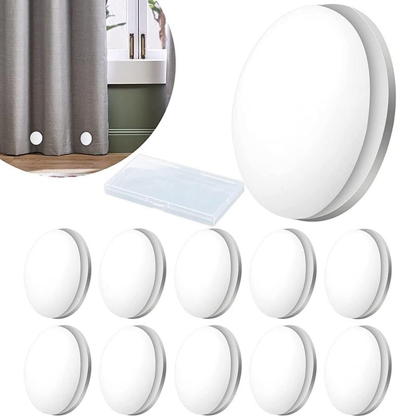Curtain Weights: 10 White Durable Plastic Magnetic Units - Strong Windproof Solution Magnetic Curtain Weights for Home Curtains, Shower Curtains and Tablecloths - Image 3
