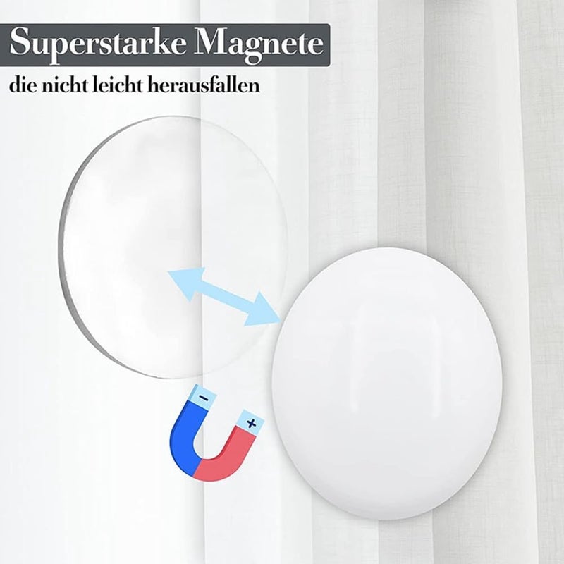 Curtain Weights: 10 White Durable Plastic Magnetic Units - Strong Windproof Solution Magnetic Curtain Weights for Home Curtains, Shower Curtains and Tablecloths - Image 5