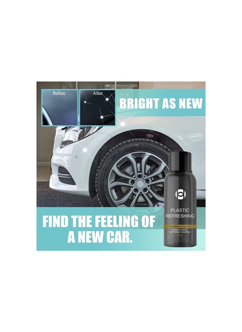 silvercnc - Plastic Revitalizing Coating Agent, Car Plastic Revitalizing Coating Agent, Nano Plastic Refreshing Coating, Car Plastic Parts Refurbish Agent (30ml, 3pcs) - Image 1