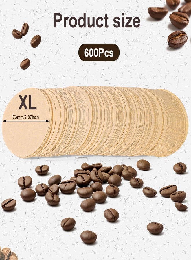Prudiut 600Pcs Unbleached Coffee Filters, Replacement Round Coffee Filters, Disposable Paper Filters Compatible with Aerobie Aeropress Coffee Filter and Espresso Maker - Image 2