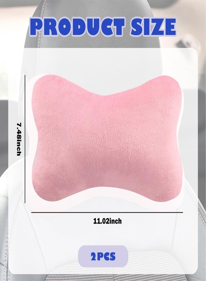 YGDMD 2PCS Car Headrest Pillow,Soft & Comfortable Car Neck Pillow for Driving Fatigue Relieve,All-Season Universal Cars Head Rest Pillows Automotive Interlor Accessorles for Cars (Pink/2PCS) - Image 2