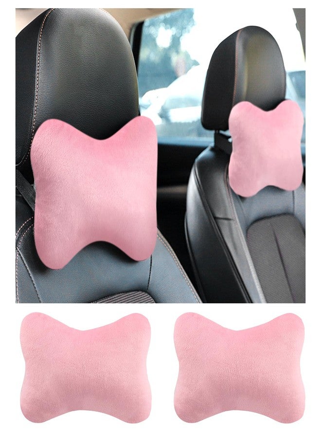 YGDMD 2PCS Car Headrest Pillow,Soft & Comfortable Car Neck Pillow for Driving Fatigue Relieve,All-Season Universal Cars Head Rest Pillows Automotive Interlor Accessorles for Cars (Pink/2PCS) - Image 1