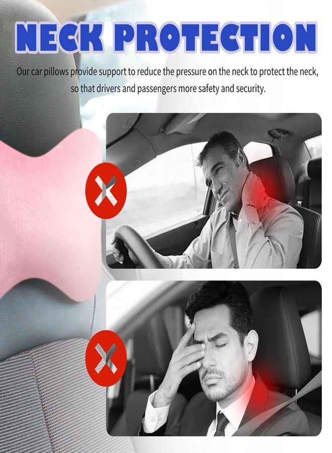 YGDMD 2PCS Car Headrest Pillow,Soft & Comfortable Car Neck Pillow for Driving Fatigue Relieve,All-Season Universal Cars Head Rest Pillows Automotive Interlor Accessorles for Cars (Pink/2PCS) - Image 3