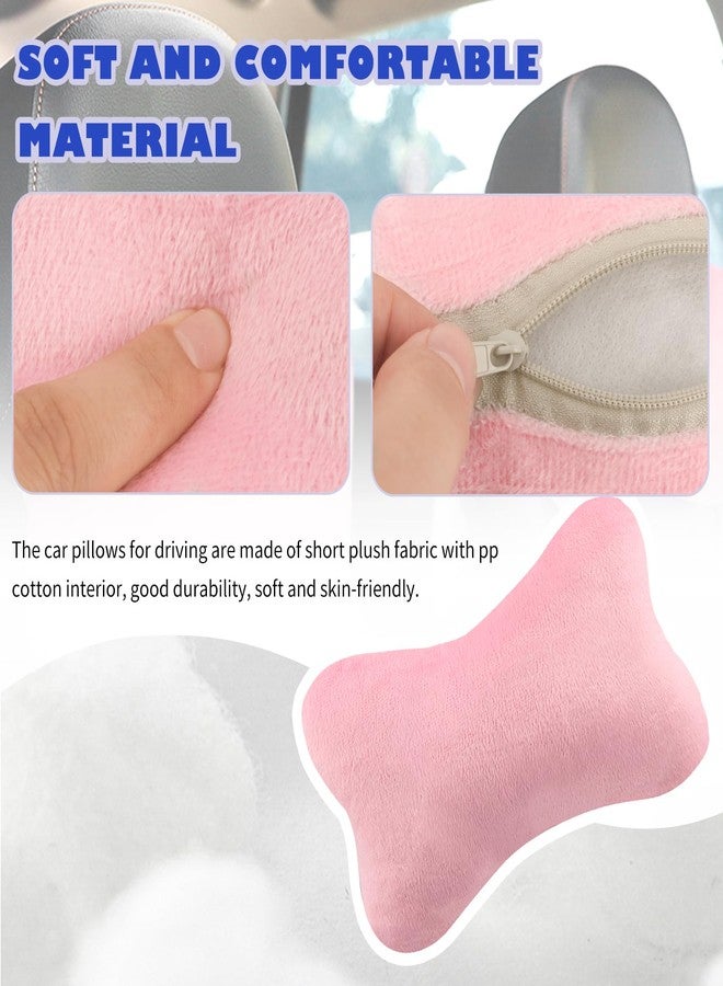 YGDMD 2PCS Car Headrest Pillow,Soft & Comfortable Car Neck Pillow for Driving Fatigue Relieve,All-Season Universal Cars Head Rest Pillows Automotive Interlor Accessorles for Cars (Pink/2PCS) - Image 4