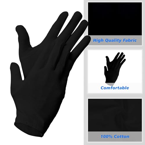 Kuber Industries Hand Gloves | 2 Pair | Cotton Half Gloves | Sun Dust Protection Gloves for Men & Woman | Cloth Gloves For Driving, Biking, Cycling | Pollution Hand Gloves | Black - Image 3