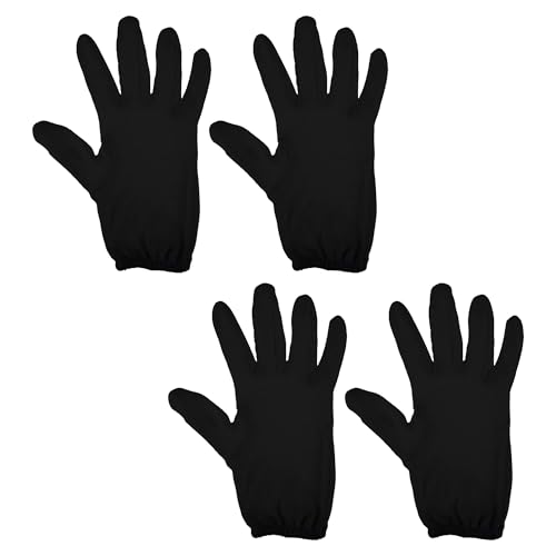 Kuber Industries Hand Gloves | 2 Pair | Cotton Half Gloves | Sun Dust Protection Gloves for Men & Woman | Cloth Gloves For Driving, Biking, Cycling | Pollution Hand Gloves | Black - Image 1