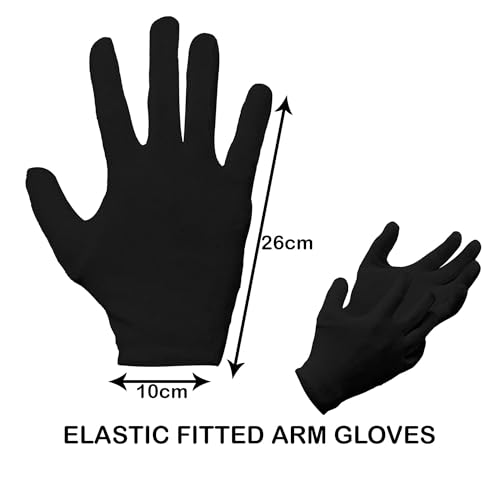 Kuber Industries Hand Gloves | 2 Pair | Cotton Half Gloves | Sun Dust Protection Gloves for Men & Woman | Cloth Gloves For Driving, Biking, Cycling | Pollution Hand Gloves | Black - Image 4