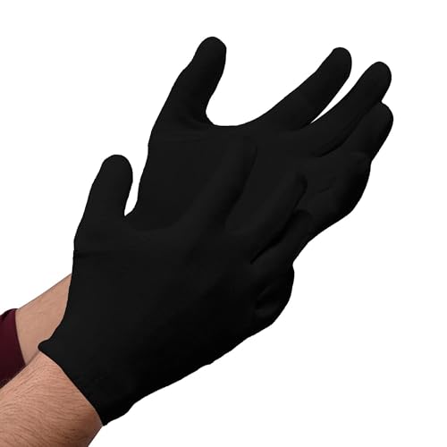 Kuber Industries Hand Gloves | 2 Pair | Cotton Half Gloves | Sun Dust Protection Gloves for Men & Woman | Cloth Gloves For Driving, Biking, Cycling | Pollution Hand Gloves | Black - Image 2