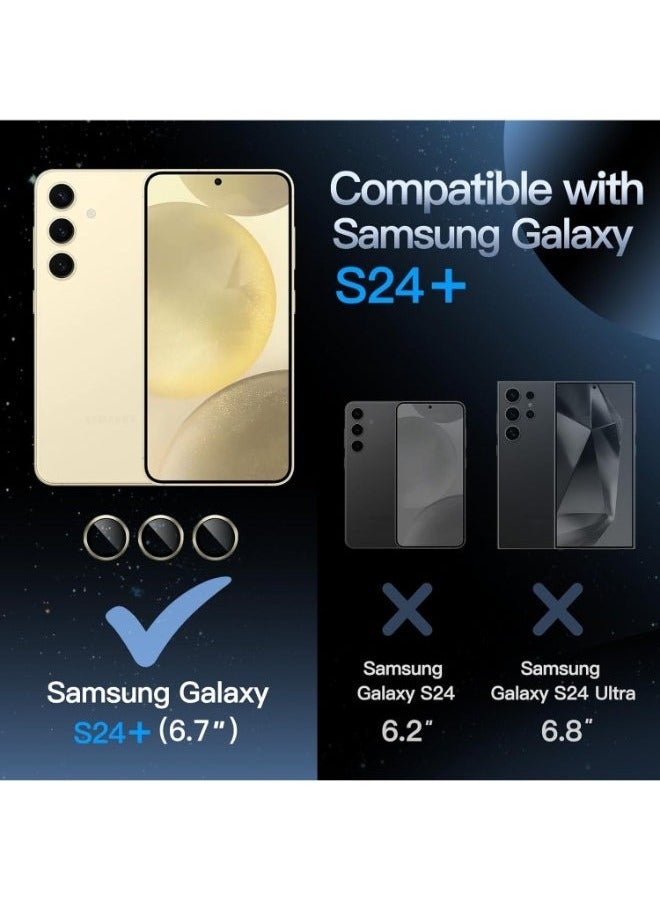 wexon Camera Lens Protector for Samsung Galaxy  S24 Plus , 9H Tempered Glass Single Ring Cover, Easy to Install, Clear HD, 1 Set (Gold)  - Image 2