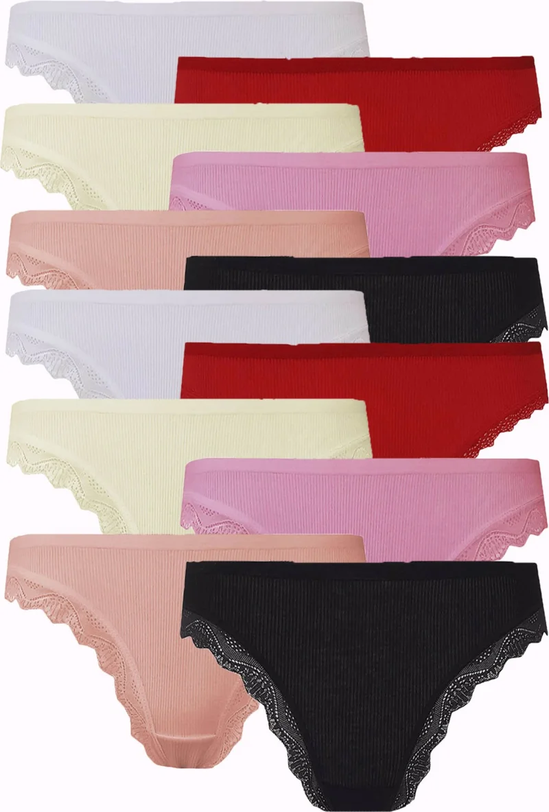 Hepsine Rakip Competing All 12LI Women's Camisole Lace Women's Panties Cotton Colorful Bikini