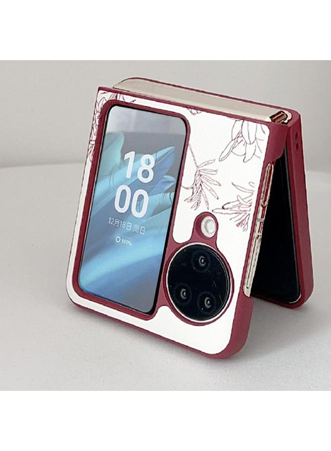 S-TOP Case For OPPO Find N3 Flip Sketch Flower Pattern Phone Case - Image 3
