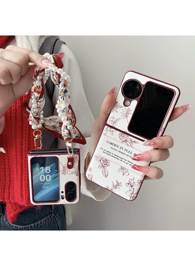 S-TOP Case For OPPO Find N3 Flip Sketch Flower Pattern Phone Case - Image 4