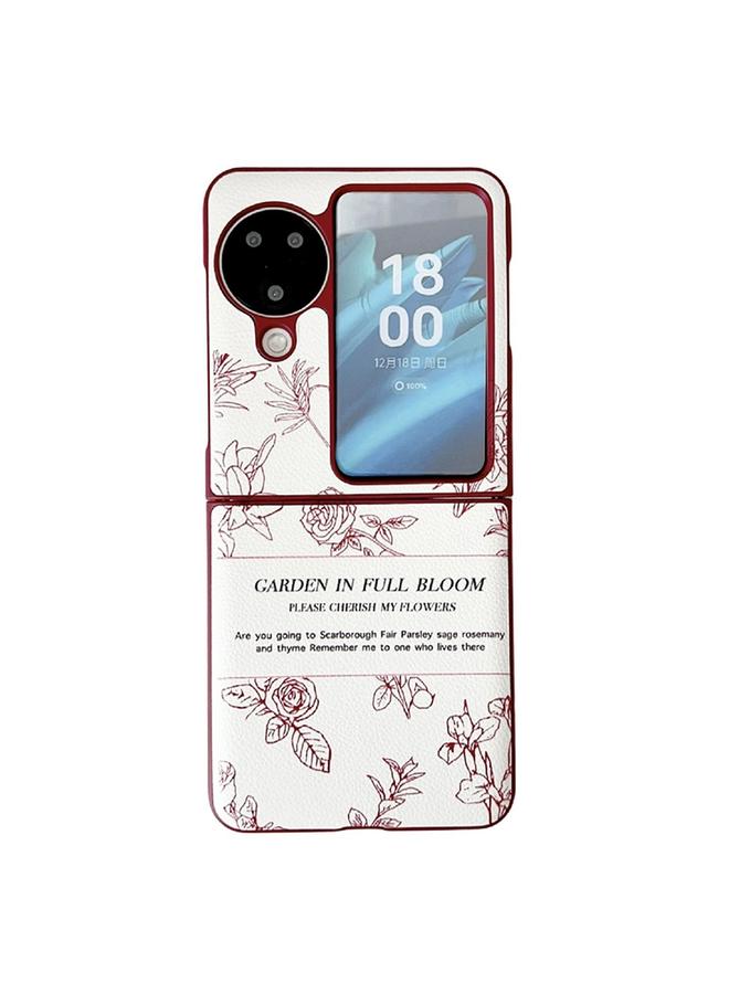 S-TOP Case For OPPO Find N3 Flip Sketch Flower Pattern Phone Case - Image 1