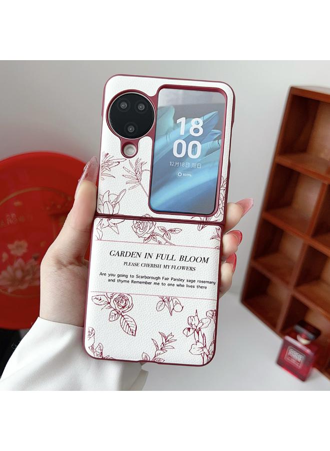 S-TOP Case For OPPO Find N3 Flip Sketch Flower Pattern Phone Case - Image 2