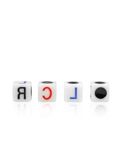 Excefore Game Dice Set, 4 Tubes Left Center Right Interactive Toy 6 Sided Round Corner Dice Set Fun LCR Four Color Game Dice with Dice Place Plastic Counters for Classic Dice Game for Kids and Adults  - Image 4
