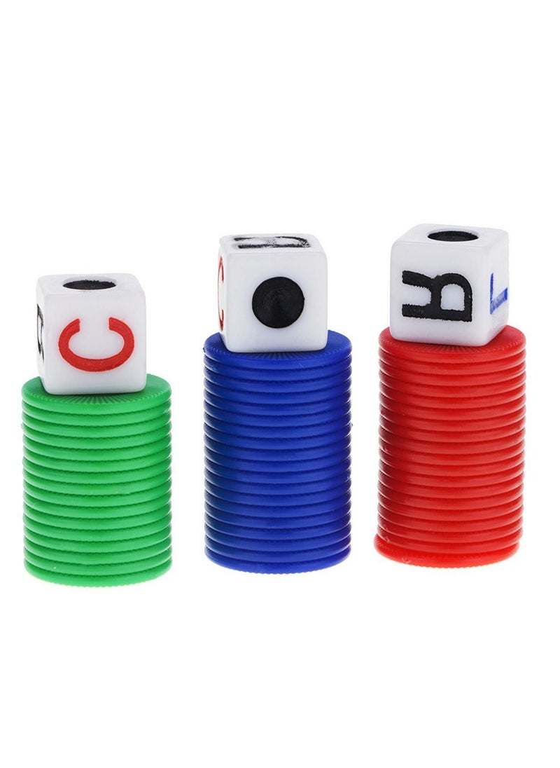 Excefore - Game Dice Set, 4 Tubes Left Center Right Interactive Toy 6 Sided Round Corner Dice Set Fun LCR Four Color Game Dice with Dice Place Plastic Counters for Classic Dice Game for Kids and Adults - Image 1