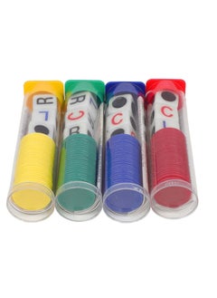 Excefore Game Dice Set, 4 Tubes Left Center Right Interactive Toy 6 Sided Round Corner Dice Set Fun LCR Four Color Game Dice with Dice Place Plastic Counters for Classic Dice Game for Kids and Adults  - Image 2