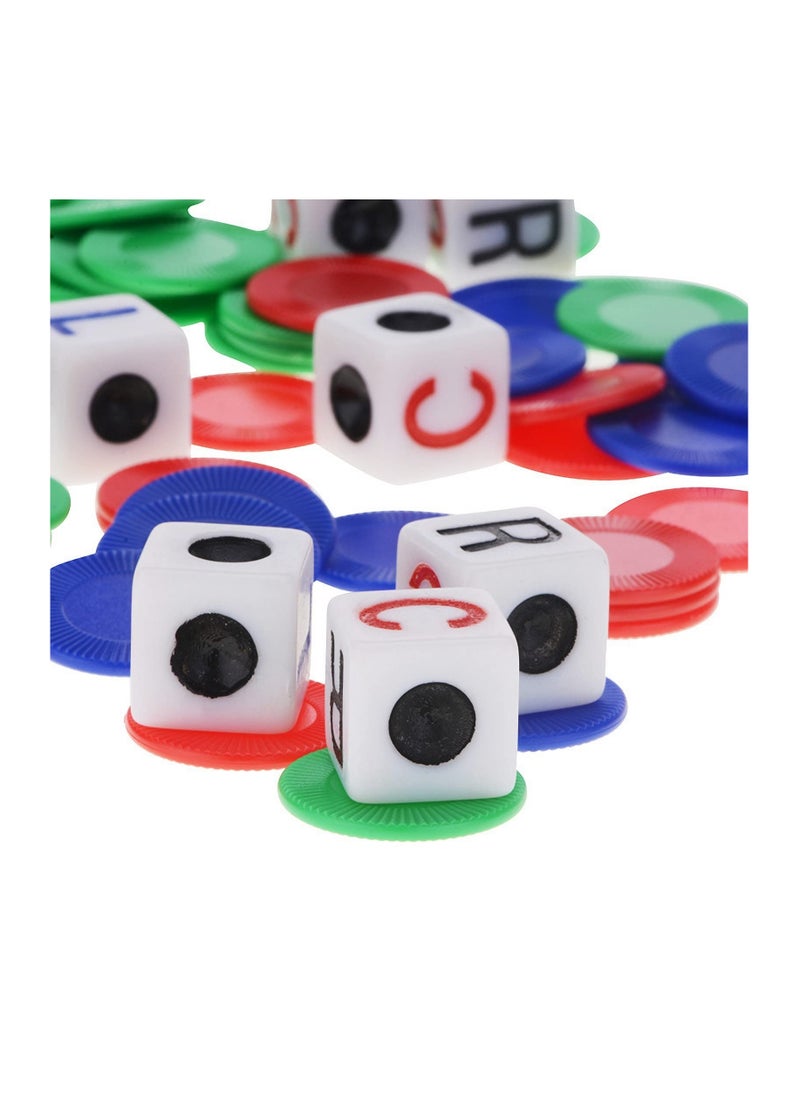 Excefore - Game Dice Set, 4 Tubes Left Center Right Interactive Toy 6 Sided Round Corner Dice Set Fun LCR Four Color Game Dice with Dice Place Plastic Counters for Classic Dice Game for Kids and Adults - Image 1