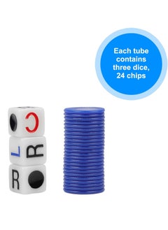 Excefore Game Dice Set, 4 Tubes Left Center Right Interactive Toy 6 Sided Round Corner Dice Set Fun LCR Four Color Game Dice with Dice Place Plastic Counters for Classic Dice Game for Kids and Adults  - Image 5
