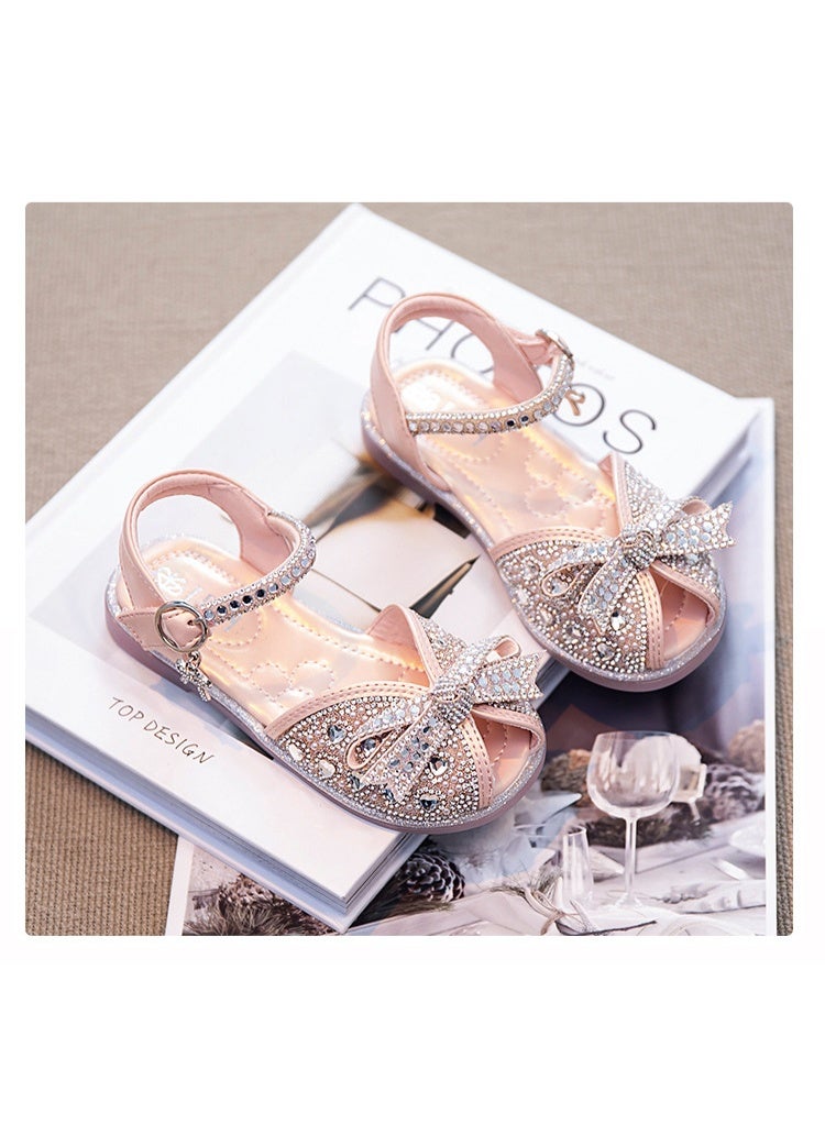 NIBEMINENT Kids'Casual Shoes Sandals  Leather Sequin  Summer Flat Shoes For Girls Breathable Anti-slip  - Image 2