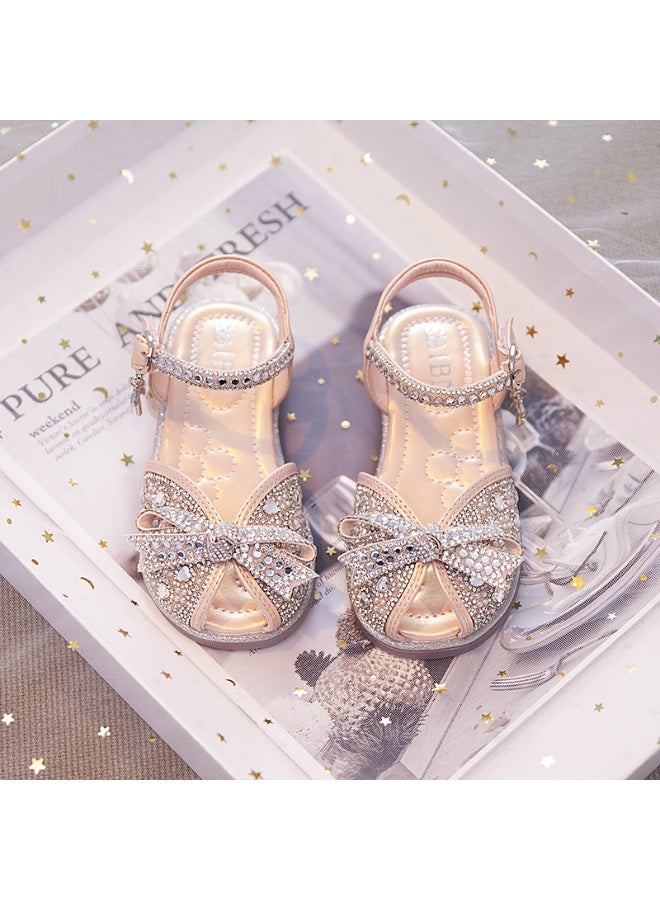 NIBEMINENT Kids'Casual Shoes Sandals  Leather Sequin  Summer Flat Shoes For Girls Breathable Anti-slip  - Image 1