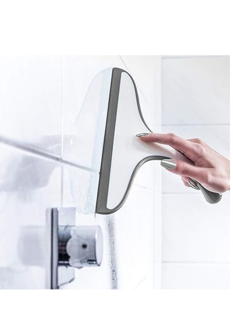 Generic Bath & kitchen windows wiper with wall mount non slip handle durable pp plastic perfect for cleaning shower tiles & smooth surfaces easy wall attachment via gluing or screwing grey.  - Image 5