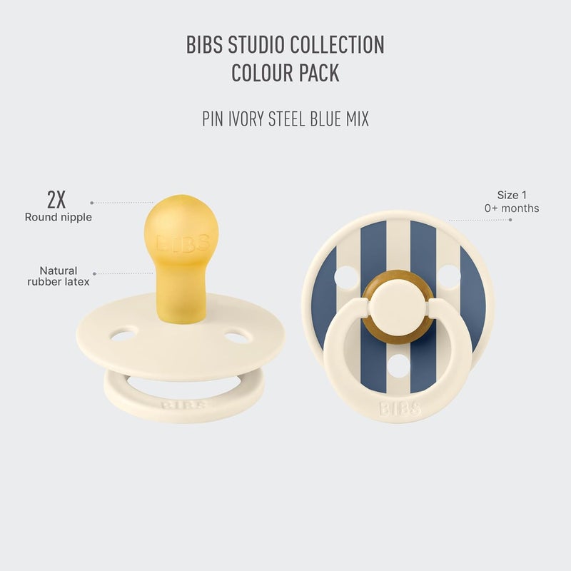 BIBS Colour Natural Rubber Pacifiers - 2 Pack - Image 2