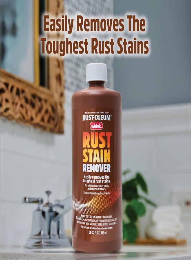 RUST-OLEUM راست-أوليوم وينك مزيل بقع الصدأ | مزيل بقع الحديد الثقيل للمراحيض والأحواض البيضاء، الأقمشة والسجاد المقاومة للألوان | 32 أونصة - Image 2