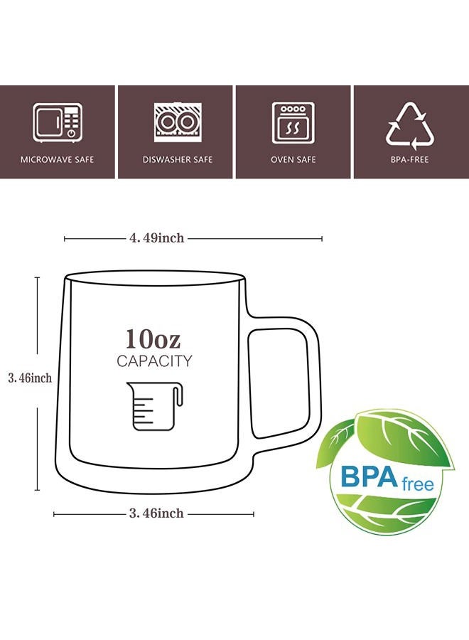 CnGlass 10oz Glass Coffee Mugs,Double Wall Insulated Glass Mugs with Handle,Clear Espresso Mugs for Latte,Cappuccino,Tea Bag,Set of 2 - Image 2