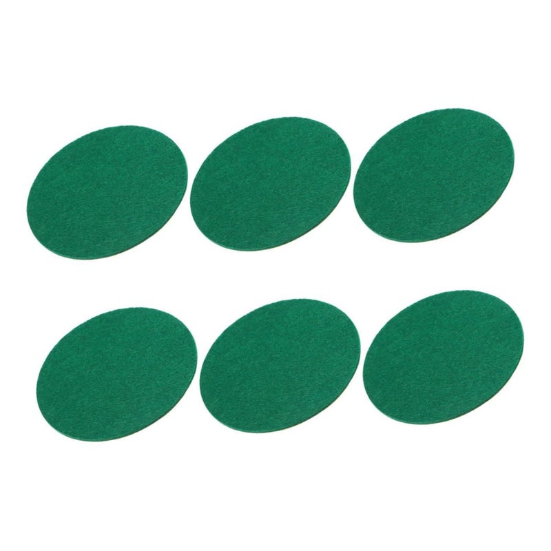 6 Self Adhesive Air Hockey Felt Pads Green Replacement Pusher Handles Stickers Table Game Accessories - Image 2