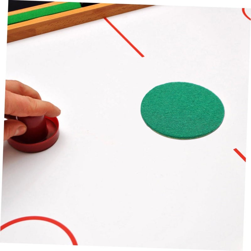 6 Self Adhesive Air Hockey Felt Pads Green Replacement Pusher Handles Stickers Table Game Accessories - Image 5
