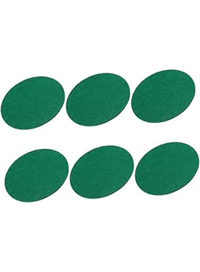 6 Self Adhesive Air Hockey Felt Pads Green Replacement Pusher Handles Stickers Table Game Accessories - Image 1
