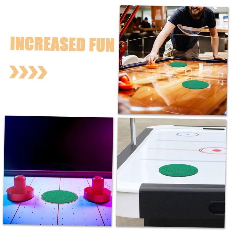 6 Self Adhesive Air Hockey Felt Pads Green Replacement Pusher Handles Stickers Table Game Accessories - Image 4