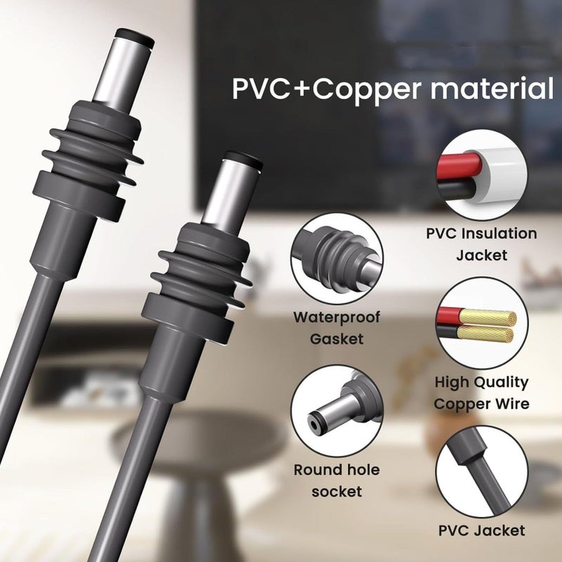 كابل استبدال صغير 5.5 متر 18AWG تمديد للساتلايت (رمادي) - Image 3