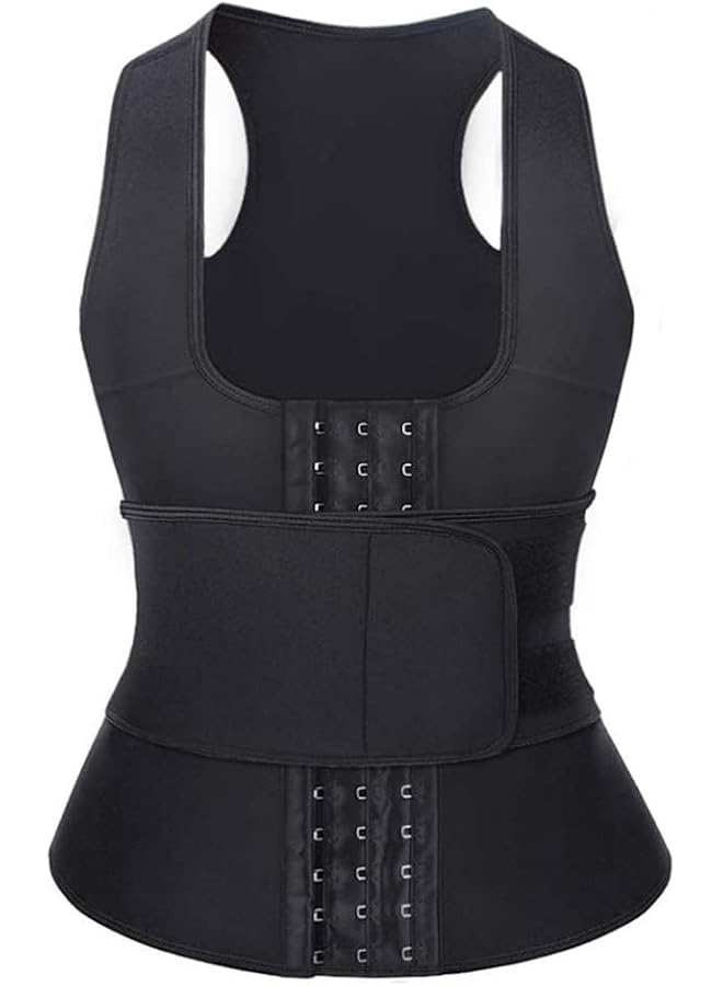 PROMASS Waist Trainer For Women - 2 In 1 Neoprene Sauna Sweat Vest With Zipper Weight Loss, Waist Cincher Body Shaper, Waist Corset Tank Top, Size M