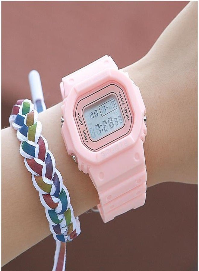 Smart Multifunctional Student Watch Fashion Square Simple Waterproof Electronic Watch - Image 1
