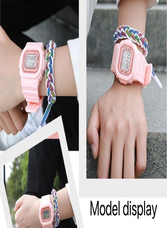 Smart Multifunctional Student Watch Fashion Square Simple Waterproof Electronic Watch - Image 3