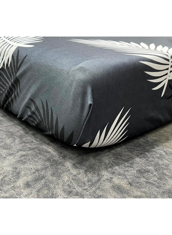 ohello® Stretchable/Spandex Printed Sofa Slip Cover, Pack of 4 Sofa seat Covers can use for livingroom, Couch, Wooden Sofas & Offices (Dark Grey & White, SSC_909) - Image 4
