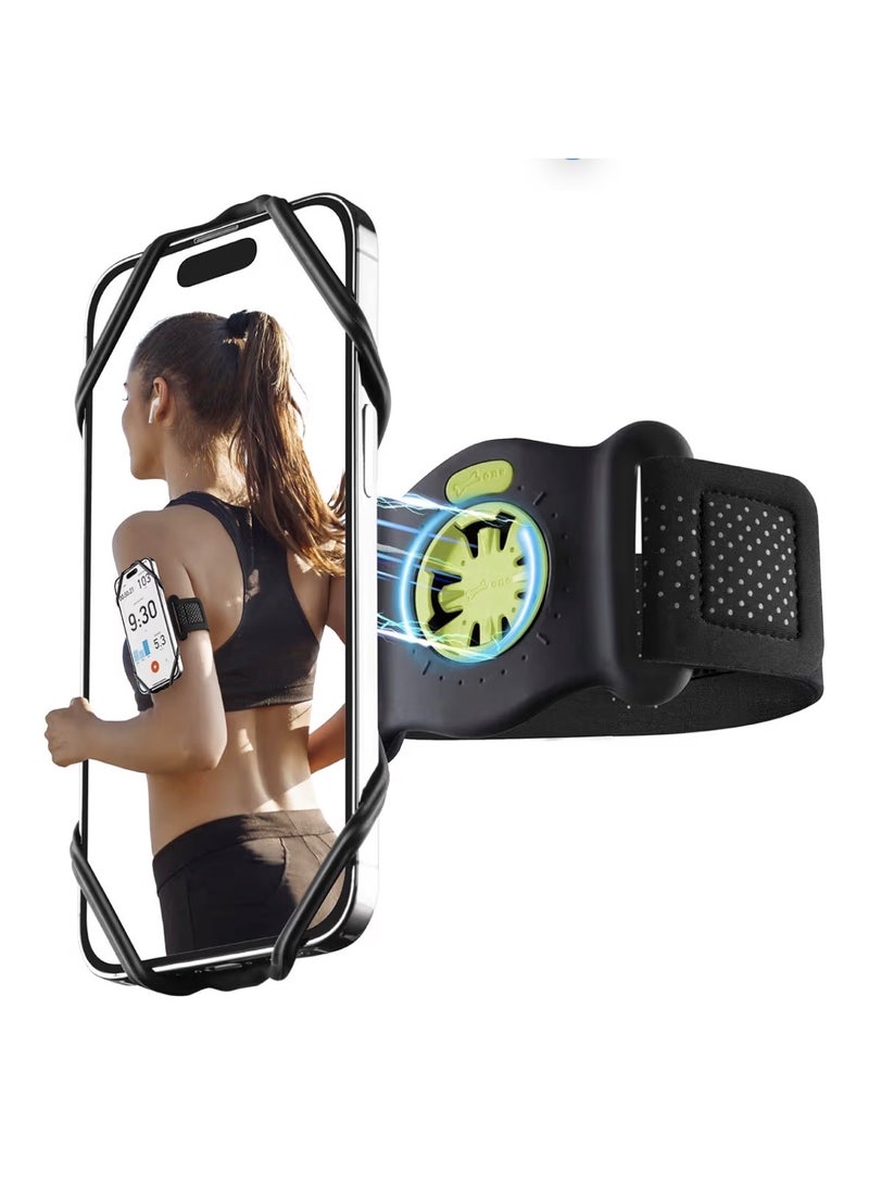 BONE Running Phone Armband Holder, Phone Holder for Jogging, Adjustable Band, Quick Release Sports Armband for iPhone 16 15 14 13 12 Samsung Galaxy, Fits 4.7"-7.2" Phone-Run Tie Connect Kit 2 Magnetic - Image 1