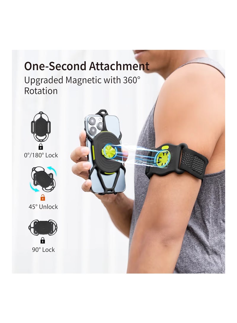 BONE Running Phone Armband Holder, Phone Holder for Jogging, Adjustable Band, Quick Release Sports Armband for iPhone 16 15 14 13 12 Samsung Galaxy, Fits 4.7"-7.2" Phone-Run Tie Connect Kit 2 Magnetic - Image 3