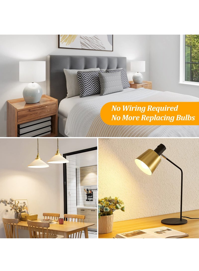 2 Packs Battery Operated Light Bulb for Lamps 3 Color Screw in LED Puck Lights with 1 Remote AA Battery Powered Wireless Dimmable Timer Light Bulb with E26 Screw Socket for Non Electric Wall Sconce