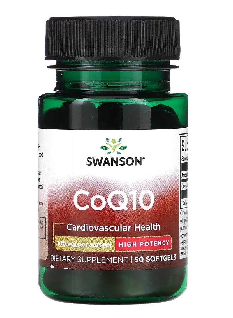 Swanson, CoQ10, High Potency, 100 mg, 50 Softgels