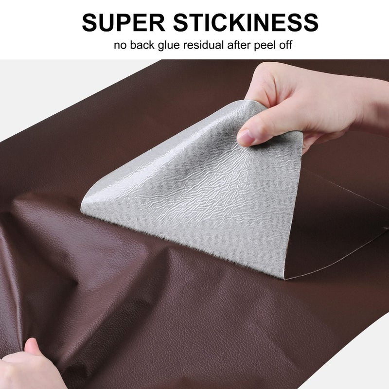 YAFLC Leather Repair Patch for Furniture, 4" x 63" Self Adhesive Leather Repair Kit Vinyl Repair Tape for Car Seat Sofa Jackets Couches Chair Brown - Image 2