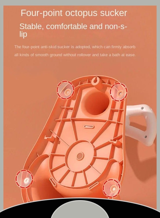 مقعد استحمام للأطفال من عمر 6 أشهر فما فوق، متعدد الاستخدامات، مقعد استحمام مانع للانزلاق للأطفال الصغار مع مساحة تخزين، يدعم الاستخدام في الحوض أو حوض الاستحمام، لون وردي - Image 3