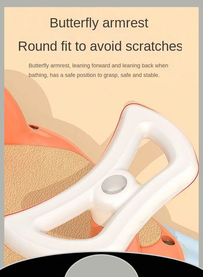 مقعد استحمام للأطفال من عمر 6 أشهر فما فوق، متعدد الاستخدامات، مقعد استحمام مانع للانزلاق للأطفال الصغار مع مساحة تخزين، يدعم الاستخدام في الحوض أو حوض الاستحمام، لون وردي - Image 4