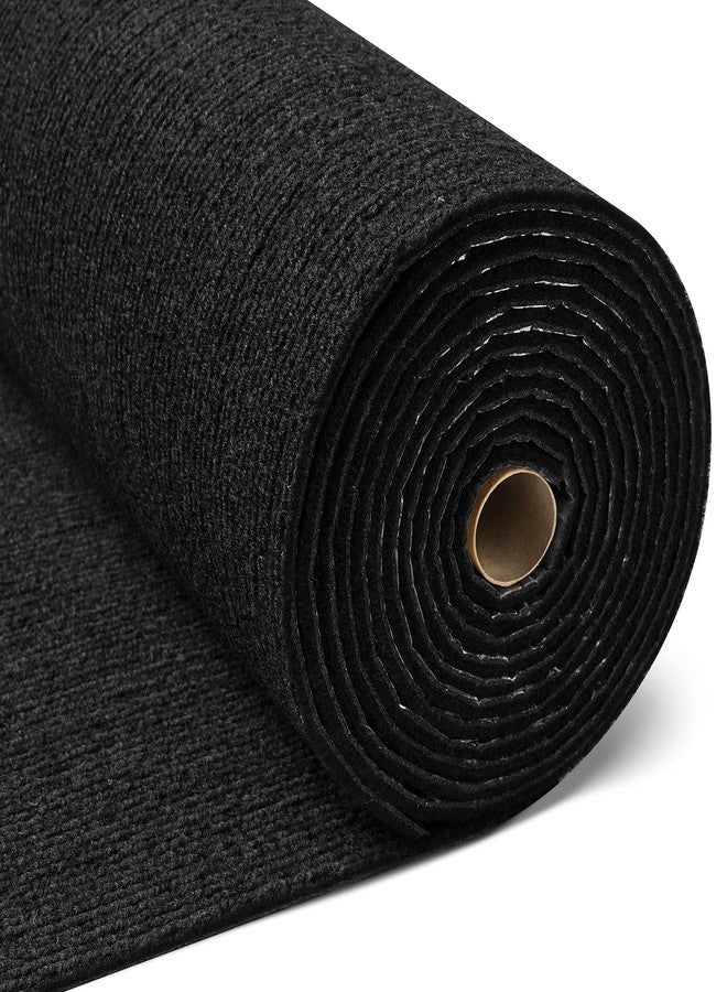 FunStick 24"x160" Large Black Carpet Roll with Padding Attached for Bedroom Living Room Outdoor Washable Rug Tiles Non Slip Soft Padded Carpet Tile Squares Peel and Stick Floor Tile for Kitchen Stairs - Image 1