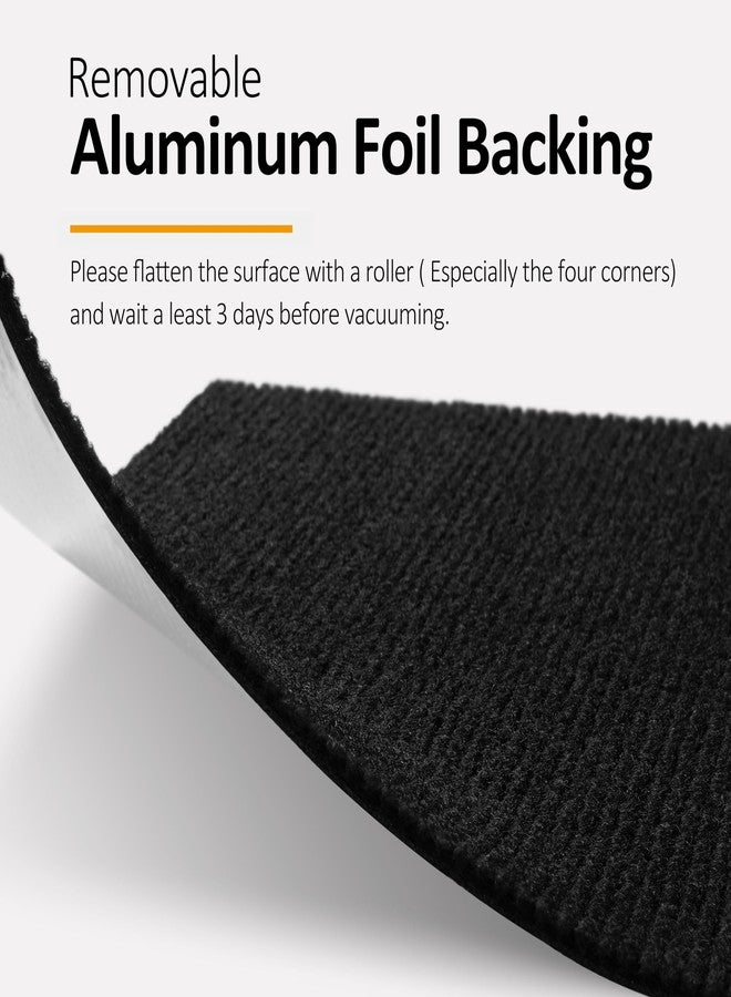 FunStick 24"x160" Large Black Carpet Roll with Padding Attached for Bedroom Living Room Outdoor Washable Rug Tiles Non Slip Soft Padded Carpet Tile Squares Peel and Stick Floor Tile for Kitchen Stairs - Image 4