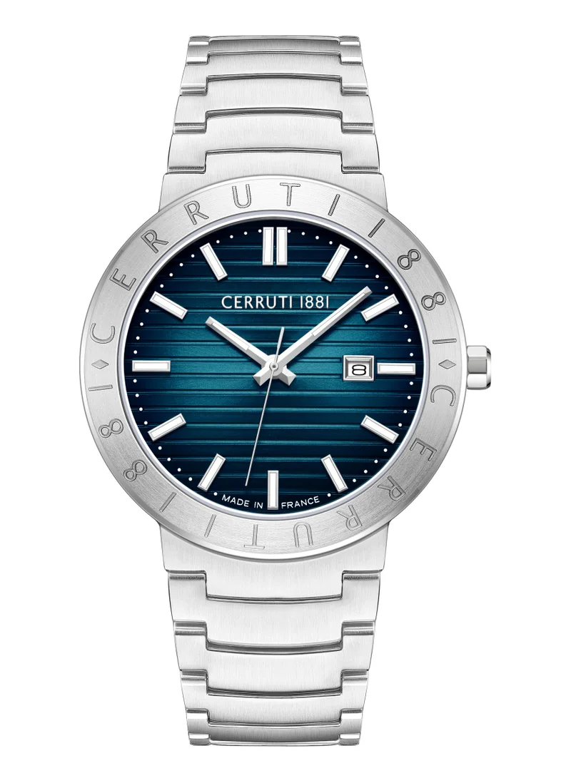 Filiano Blue Dial Stainless Steel Bracelet Analog Watch for Men, 42mm