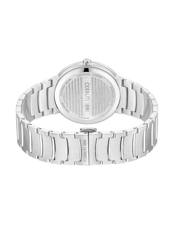 CERRUTI 1881 Filiano 42mm Men's Watch with Sapphire Coated Glass, Blue Dial & Stainless Steel Bracelet