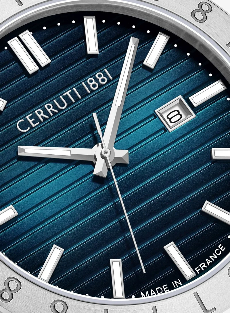 CERRUTI 1881  Filiano Blue Dial Stainless Steel Bracelet Analog Watch for Men, 42mm for Men | Best Price UAE